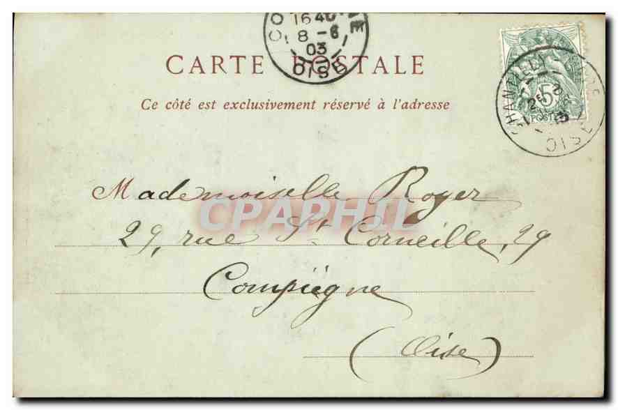CPA Chateau de Chantilly Maison de Silvie la Salle Silvie  — Verso