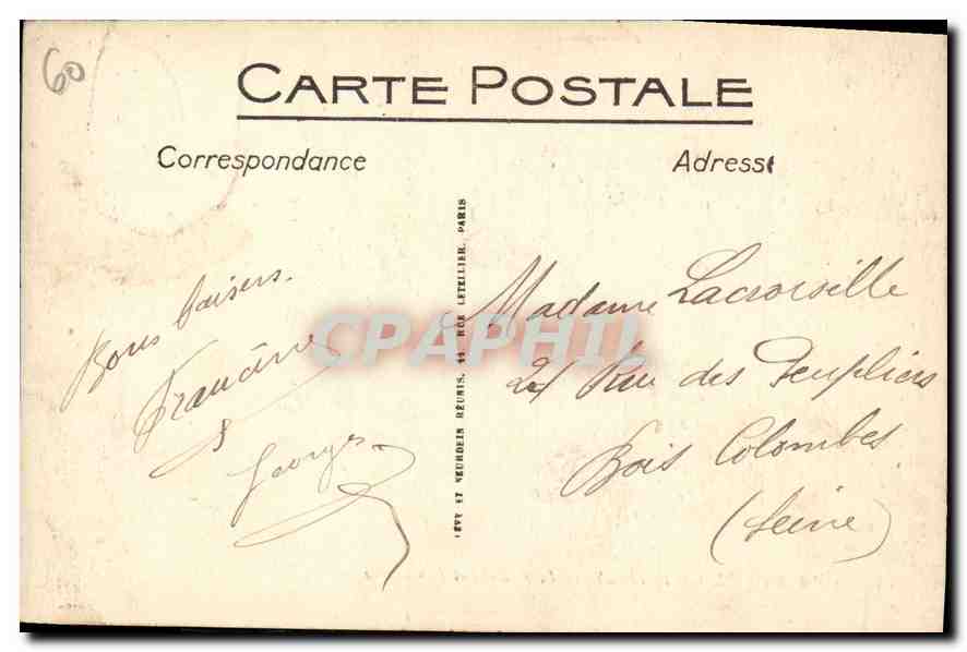 CPA Chateau de Chantilly Le Chatelet et la Chapelle  — Verso