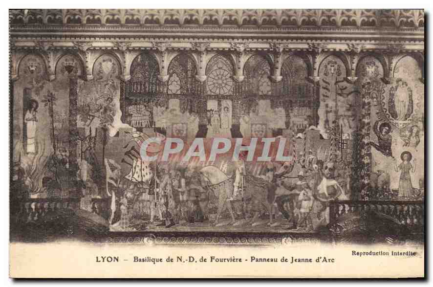 CPA Lyon Basilique de N D de Fourviere Panneau de Jeanne D'Arc 
