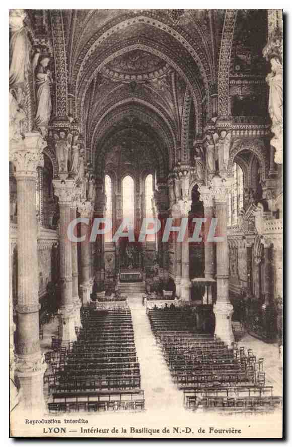 CPA Lyon Interieur de la Basilique de N D de Fourviere 