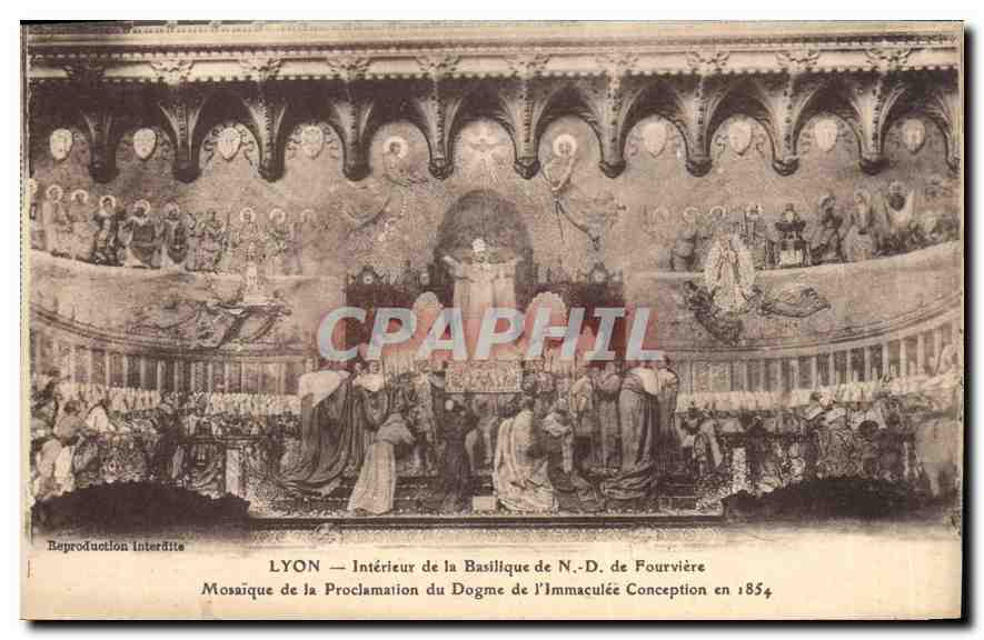 CPA Lyon Interieur de la Basilique de N D de Fourviere Mosaique de la Proclamation du Dogme de l'Imm