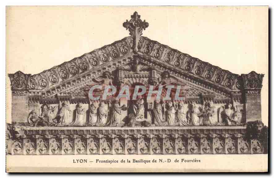 CPA Lyon Frontisplee de la Basilique de N D de Foueviere 