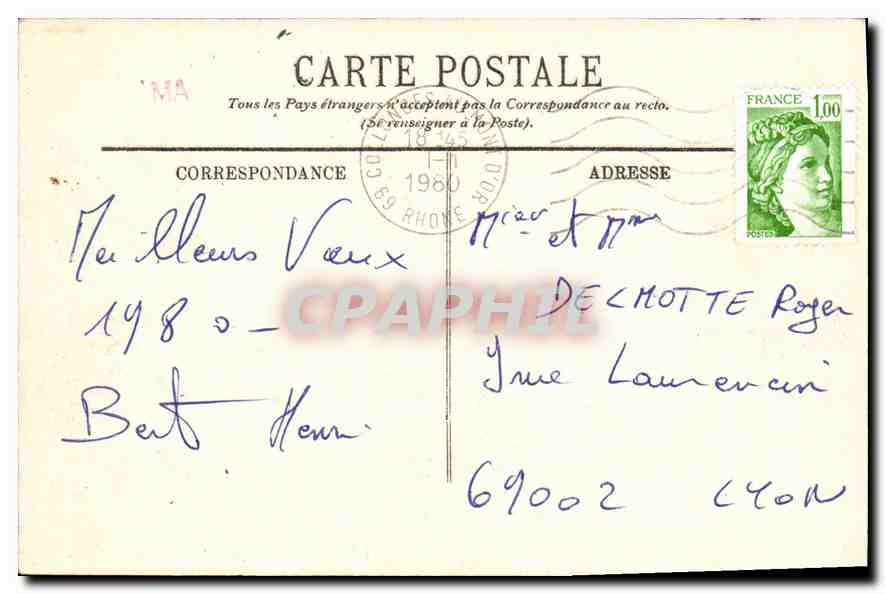 CPA Lyon La Place Bellecour  — Verso