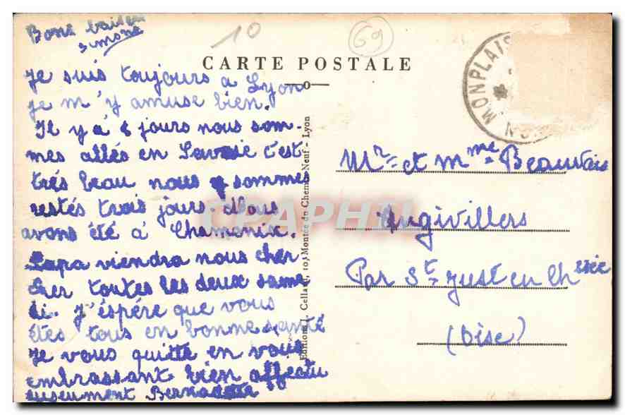 CPA Lyon le Pont et la Colline de Fourviere  — Rückseite