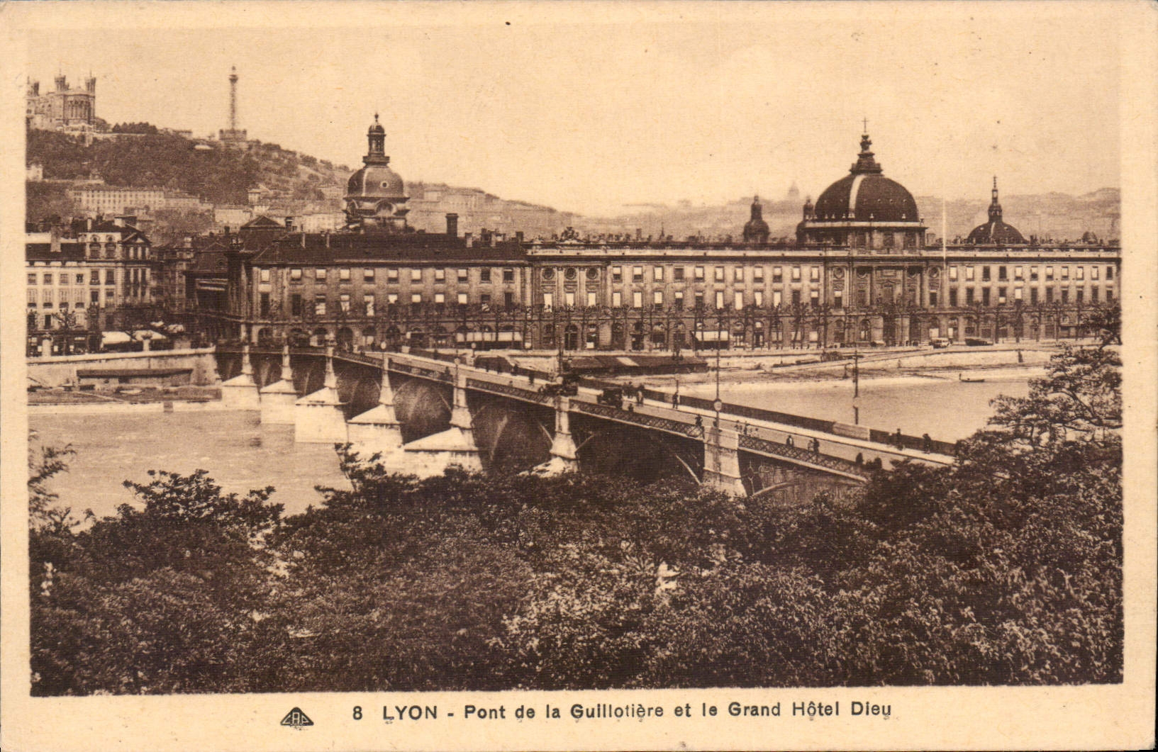 LYON - Pont de la Guillotière und das Grand Hôtel Dieu