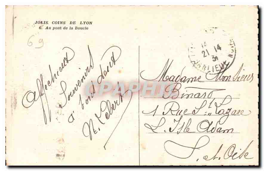 CPA Jolis Coins de Lyon Au Pont de la Boucle  — Verso