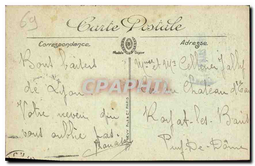CPA Lyon L'Eglise Saint Jean et Bellecour prise de Fourviere  — Verso