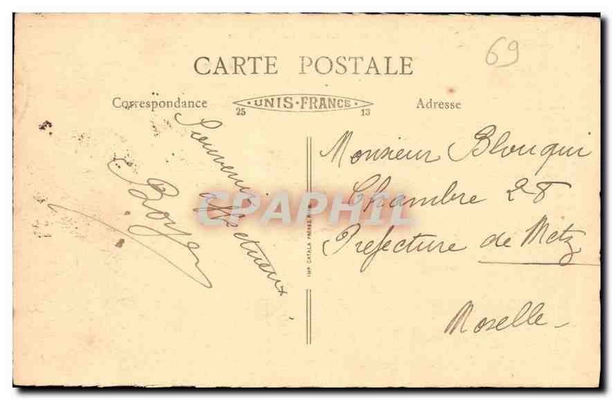 CPA Lyon La Prefecture  — Verso