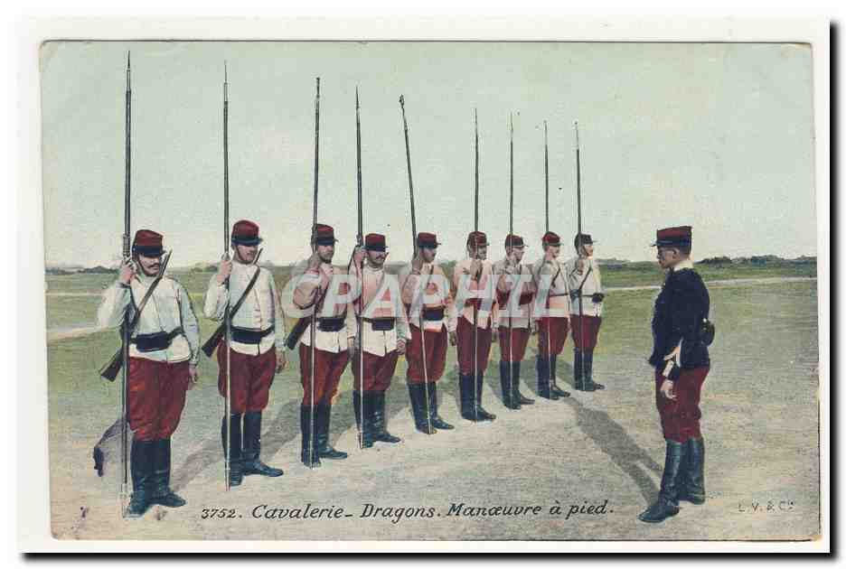 Cavalierie - Dragons. Manœuvre à pied — LV & CP — n° 3752