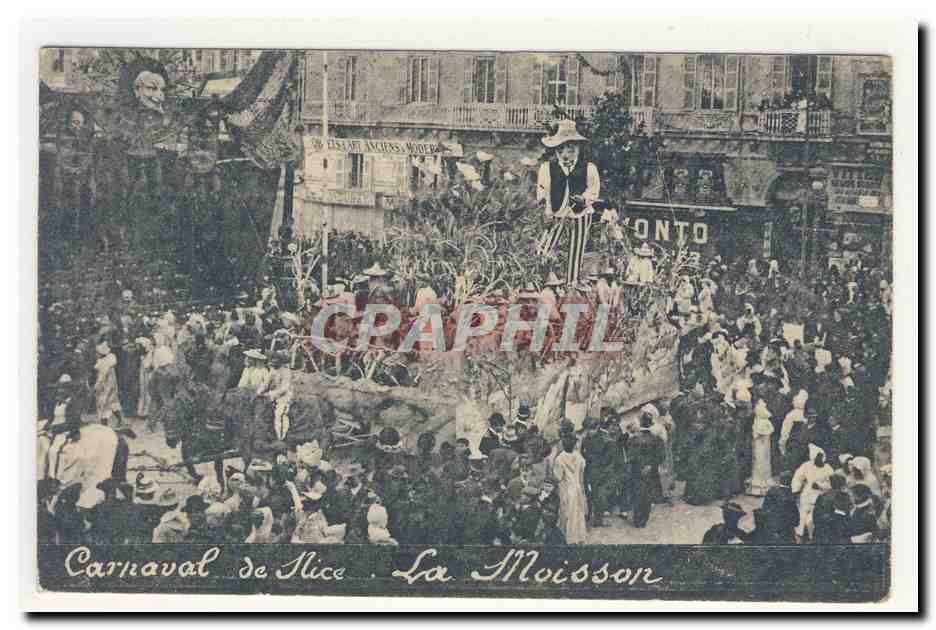 Carnaval de NICE la Moisson char geant epouvantail scarecrow attelage pittoresque carnaval festival animation TOP CPA