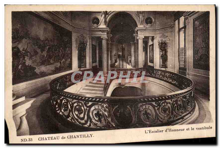 CPA Chateau de Chantilly d'Honneur et le vestibule 