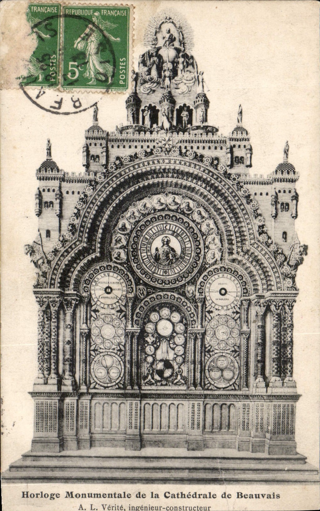 CPA Horloge Monumentale de la Cathedrale de Beauvais 