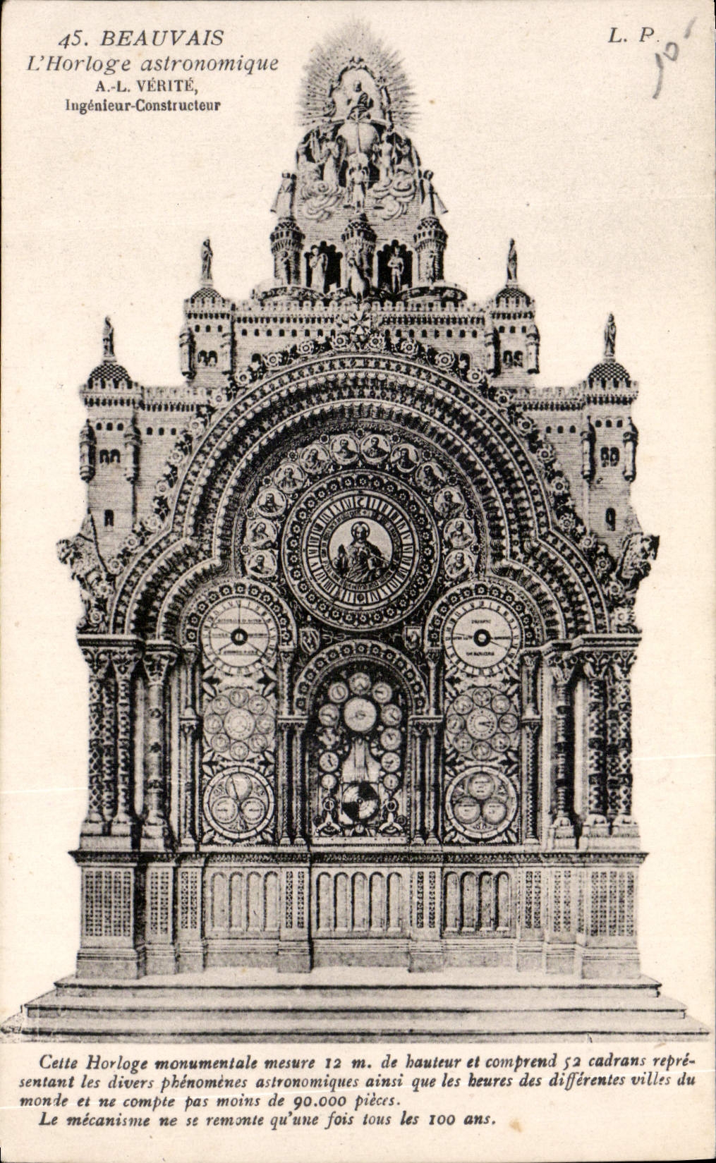 CPA Beauvais L'Horloge astronomique 