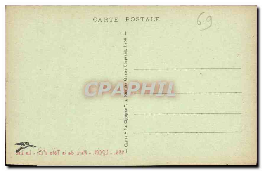 CPA Lyon Parc de la Tete d'Or Le Lac  — Verso