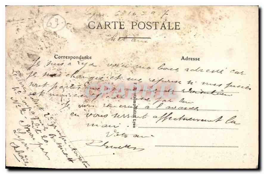 CPA Lyon Les Ponts sur la Saone Le Coteau de Fourviere et la Croix Rousse  — Verso