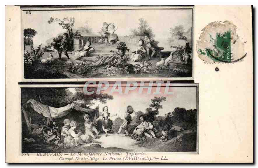 Beaumont — La Manufacture Nationale. Tapisserie. Canapé Dossier Siège. XVIIIe siècle — LL. n° 53 et 478