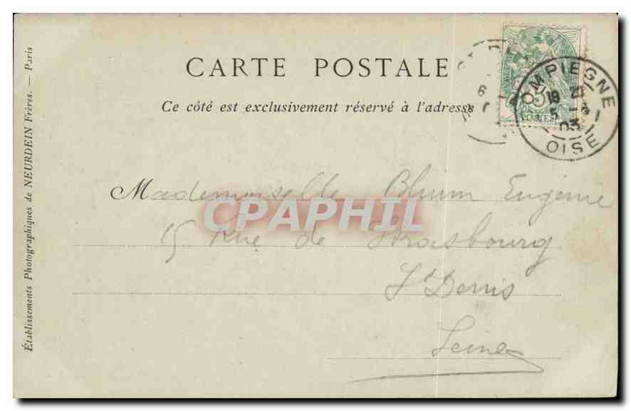 CPA Chateau de Compiegne Le Salon de Famille  — Rückseite