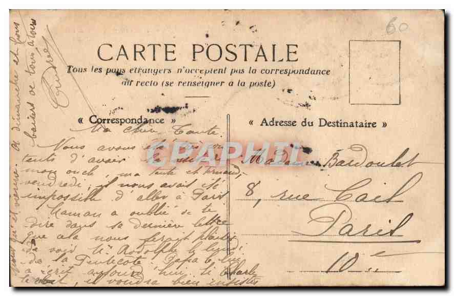Chantilly — Galerie des Cartes — Salle à manger — Collection R.F. — Rückseite