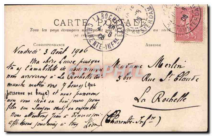 CARTE PHOTO Femme Etretal — Back