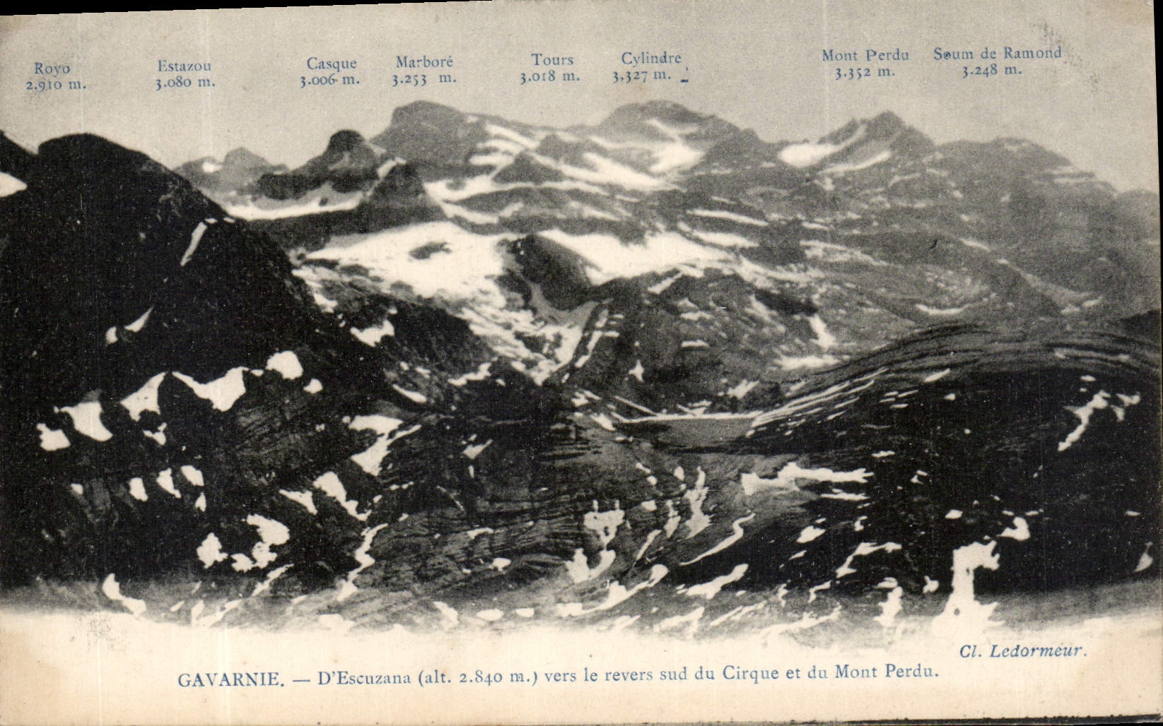 CPA Gavarnie D'Escazana vers le revers sud du Cirque et du Mont Perdu 