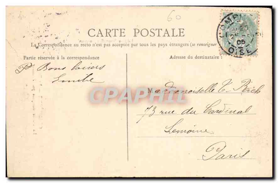 CPA Compiegne Le Parc la force domptee par l'amour Lion — Rückseite