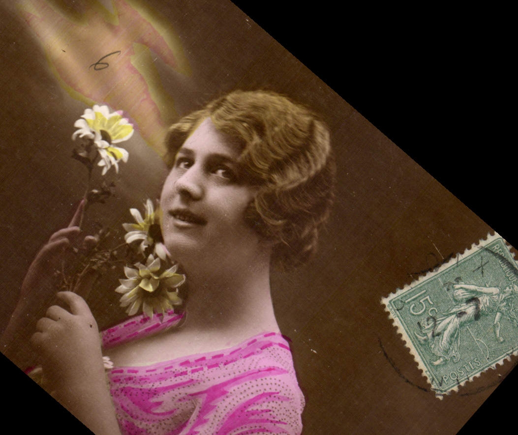 CPA Femme Fleurs