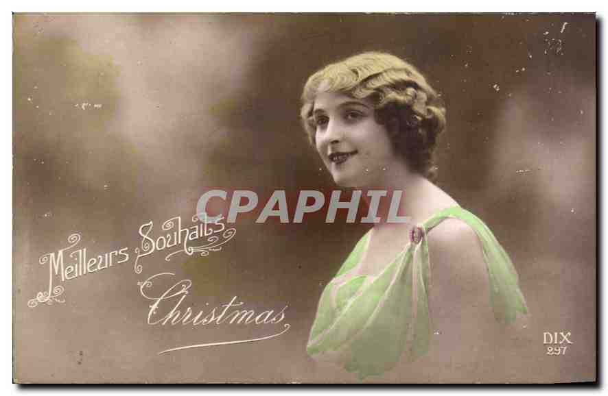 CPA Meilleurs Souhaits Christmas Femme