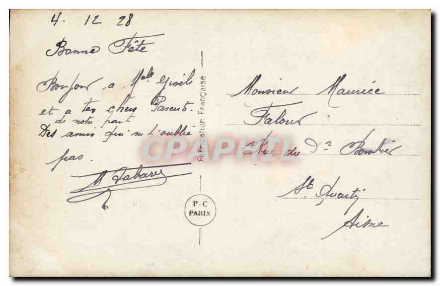 CPA Enfant — Verso