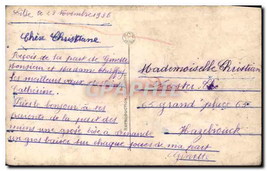 CPA Femme — Verso