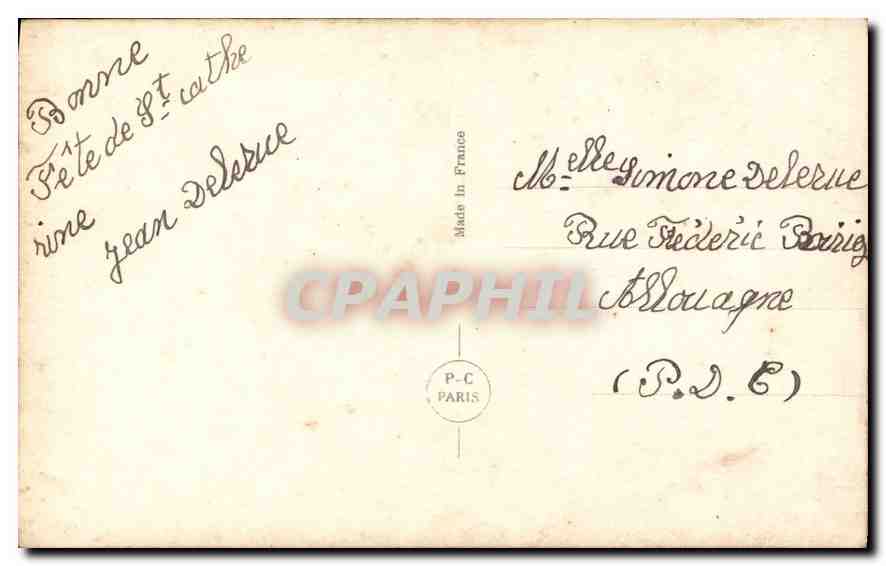 CPA Femme — Verso