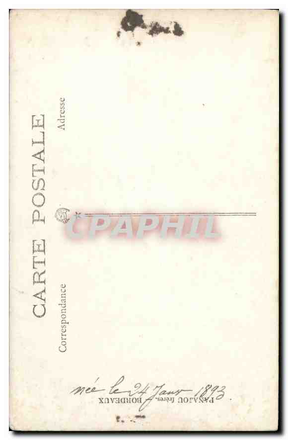 CARTE PHOTO Femme — Verso
