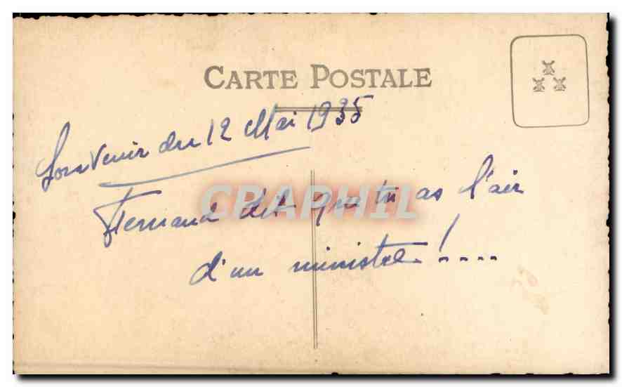 CARTE PHOTO Femme Chien — Rückseite