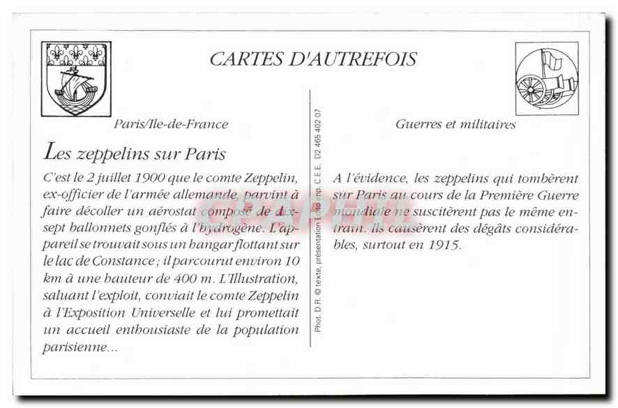 REPRO Les Zeppelins sur Paris Crimes Odieux de Pirates Boches  — Rückseite