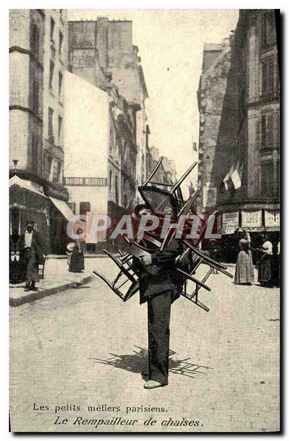 REPRO Les petits metiers parisiens Le Rempailleur de chaises 