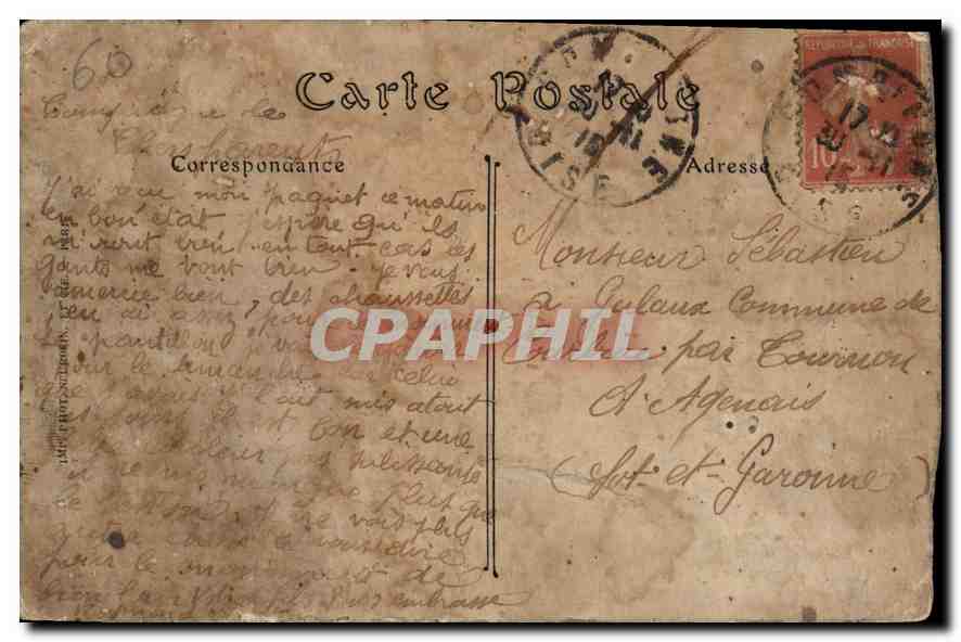 CPA Palais de Compiegne Chambre a coucher de l'Empereur  — Rückseite
