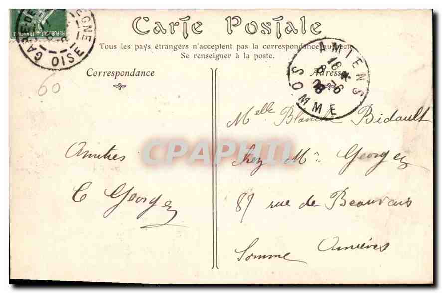 CPA Compiegne Un coin de Parc et le Palais  — Verso