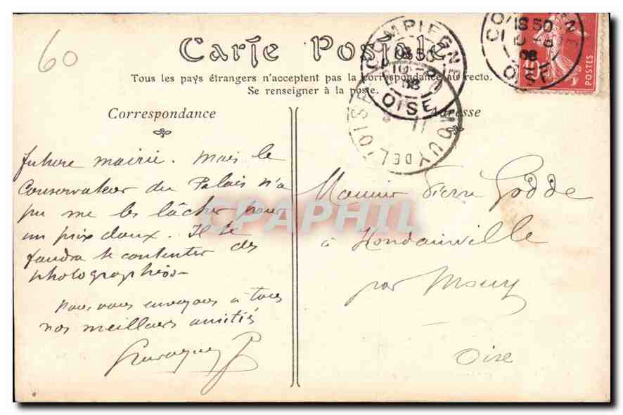 CPA Palais de Compiegne Histoire de Jason et de Medee Jason infidele a Medee epouse Creus Medee poig — Rückseite
