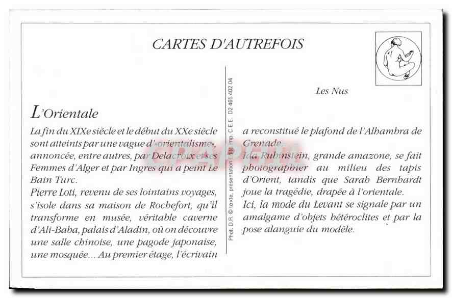 REPRO L'Orientale La fin du XIX e siecle et le debut du XXe siecle sont atteints par une vague d'ori — Rückseite