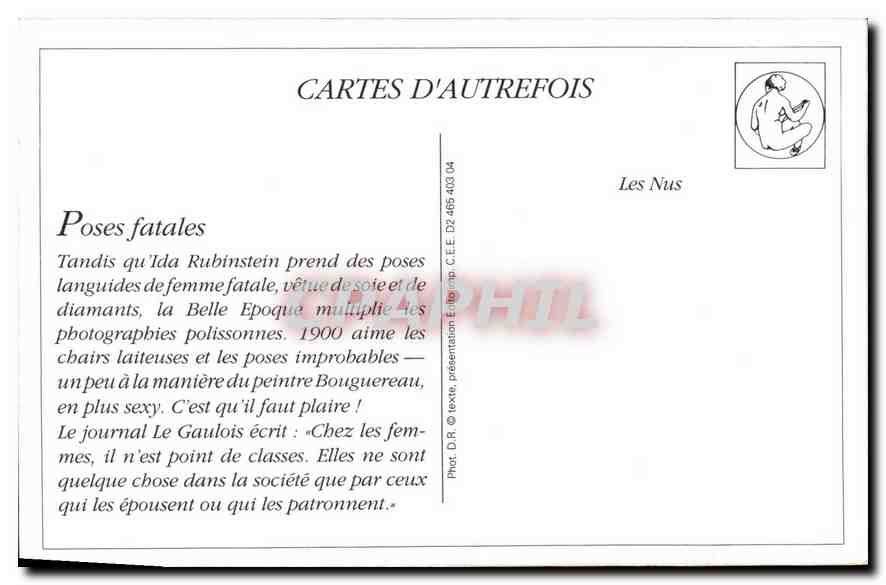 REPRO Poses fatales Tandis qu'Ida Rubinstein prend des poses languides de femme fatale  — Rückseite