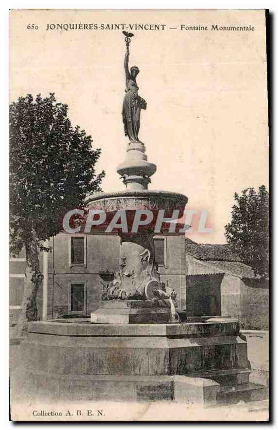 CPA Jonquires Saint Vincent Fontaine Monumentale 