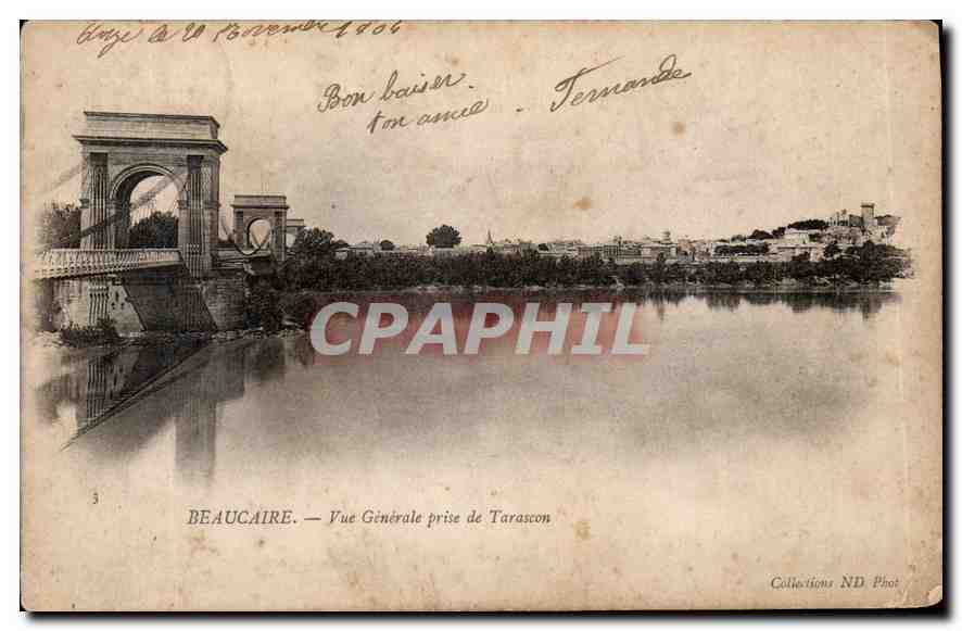 CPA Beaucaire Vue generale prise de Terascon 