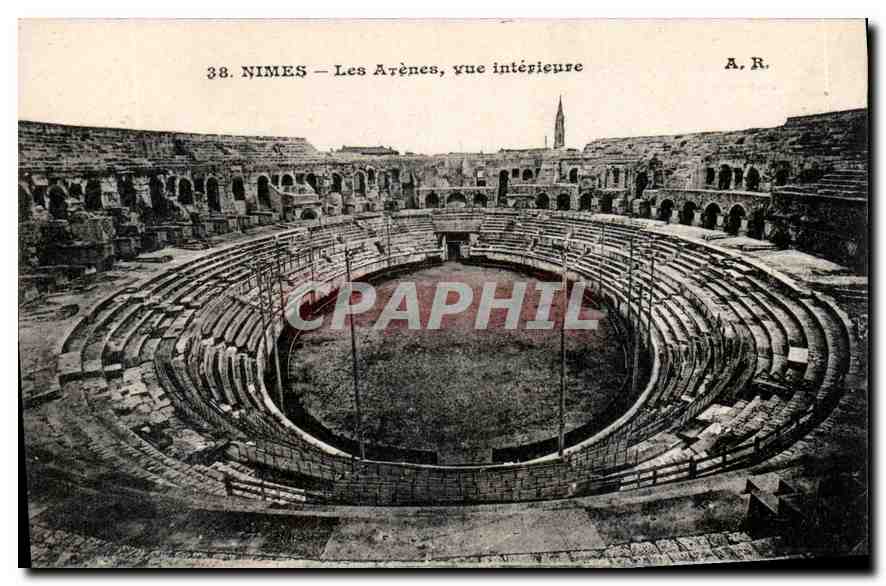 CPA Nimes Les Arenes vue interieure 