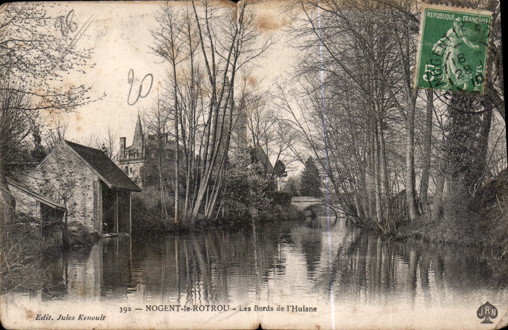 NOGENT-le-ROTROU — Die Ufer der Huisne — Edit. Jules Renoult n°392