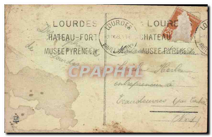 CPA Les Hautes Pyrenees Lourdes Les Rampes et la Basilique  — Verso