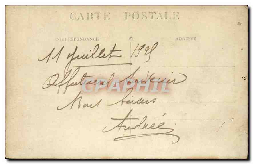 CARTE PHOTO Femme Chien — Rückseite