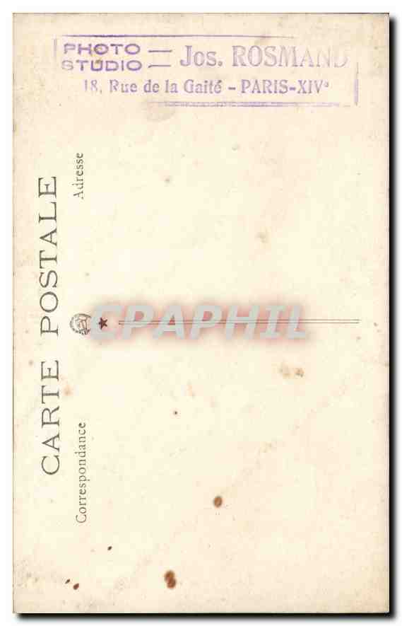CARTE PHOTO Femme  — Rückseite