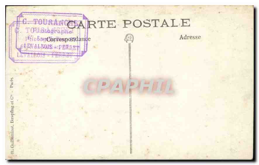 CARTE PHOTO Femme Levallois Perret — Verso