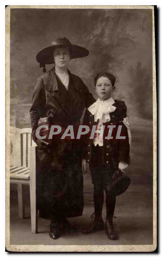 CARTE PHOTO Femme Enfant