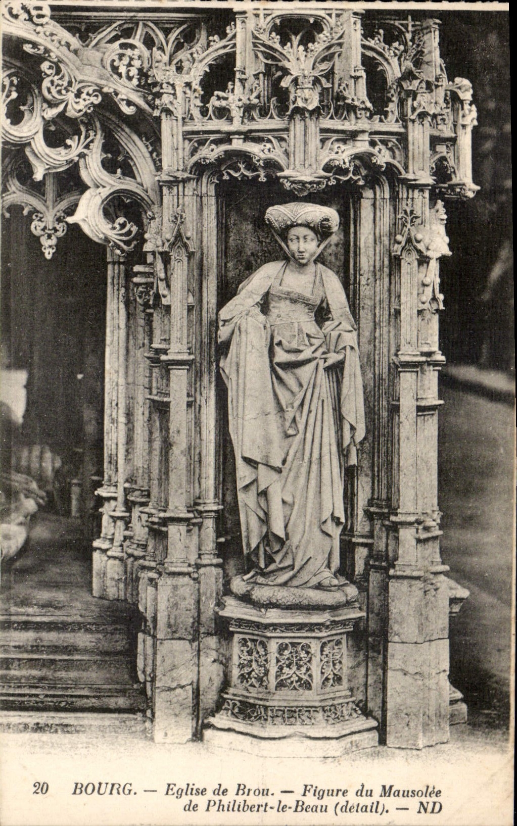 Bourg. — Église de Brou. — Figure du Mausolée de Philibert-le-Beau (détail) — ND