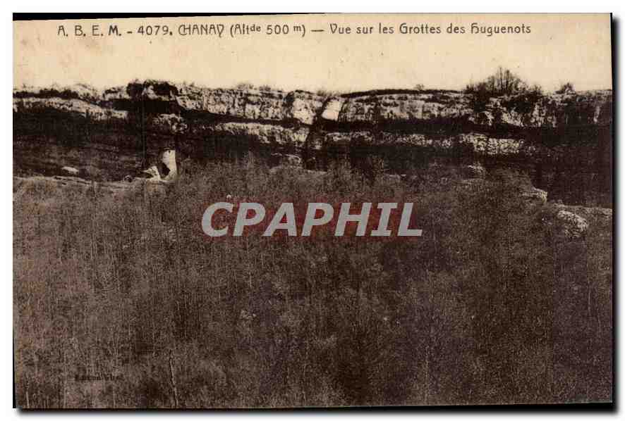 CPA Chanay Vue sur les Grottes des Huguenots 